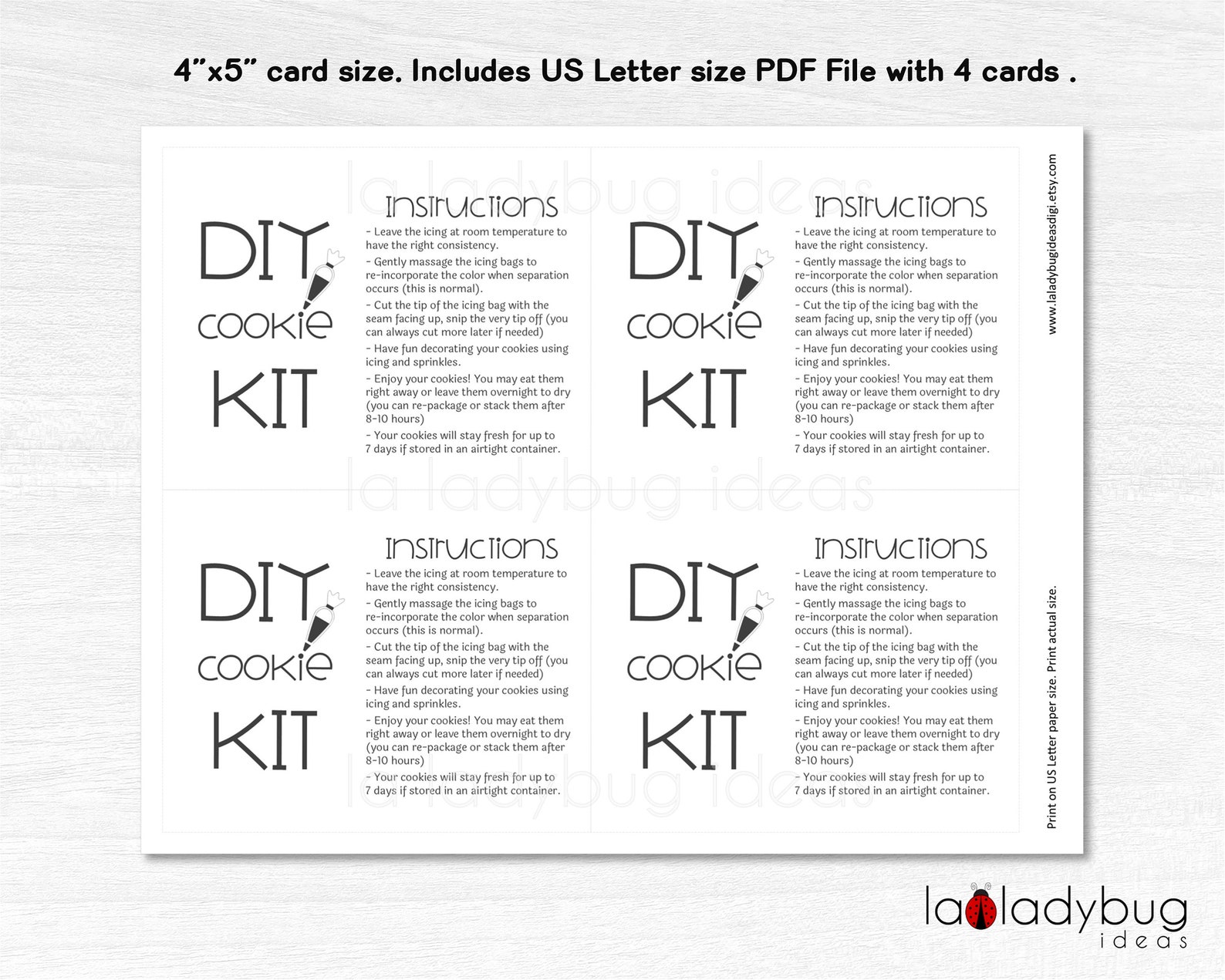 DIY Cookie Kit Instructions. DIY Cookie Kit Directions. Cookie Etsy