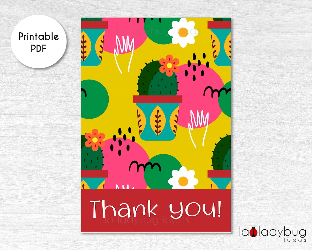 Fiesta Cookie Card Printable. Mexican Flowers Card for Cookies. Thank ...