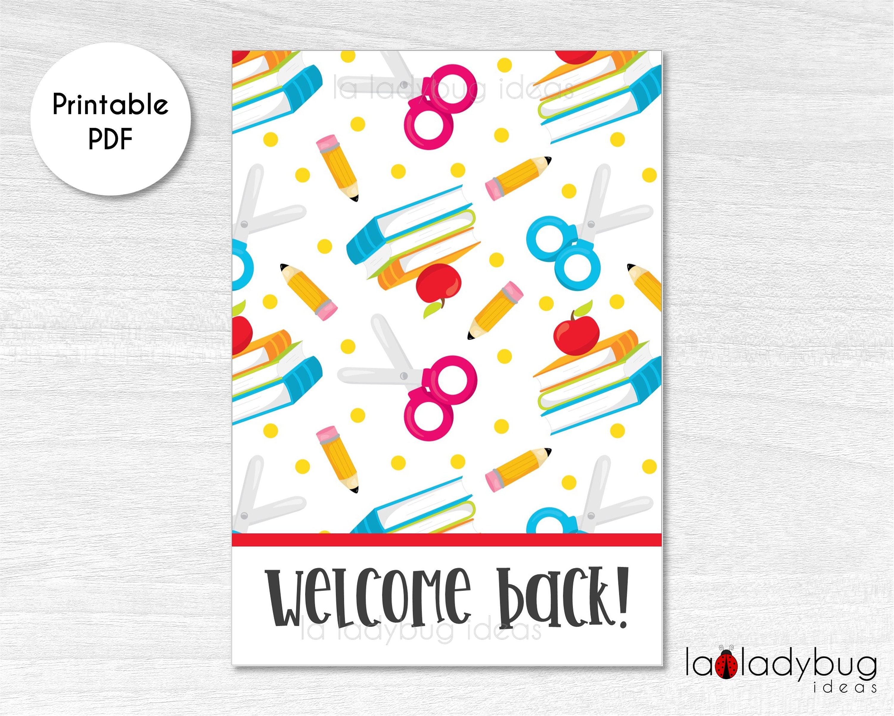 Printable Mini Cookie Card. Back to School Card for Cookies. Digital ...