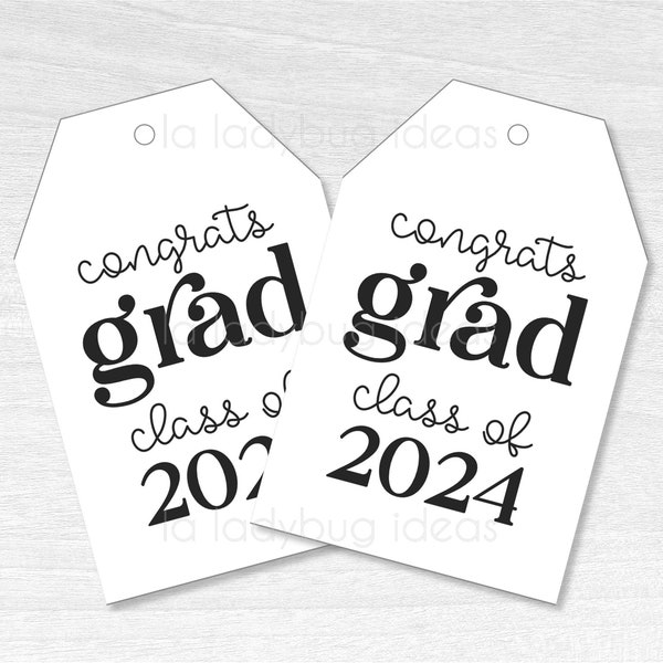 Graduation Gift Tags. Gift Tags for Class of 2024. Printable PDF. Instant Download. Congrats grad gift tags. Graduation printable tags.