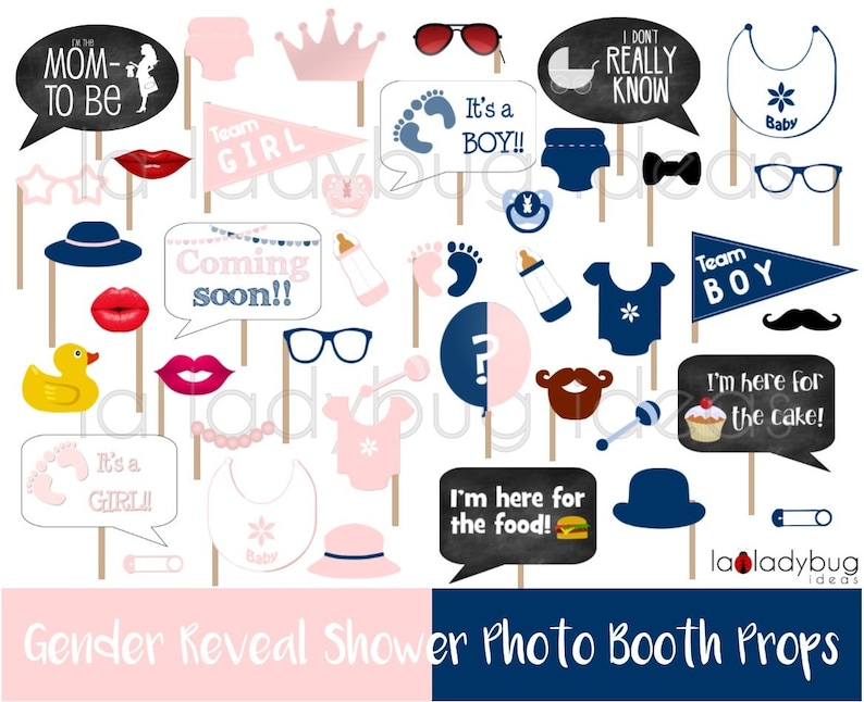 Gender Reveal Baby Shower Photo Booth Props. Printable DIY Etsy Australia