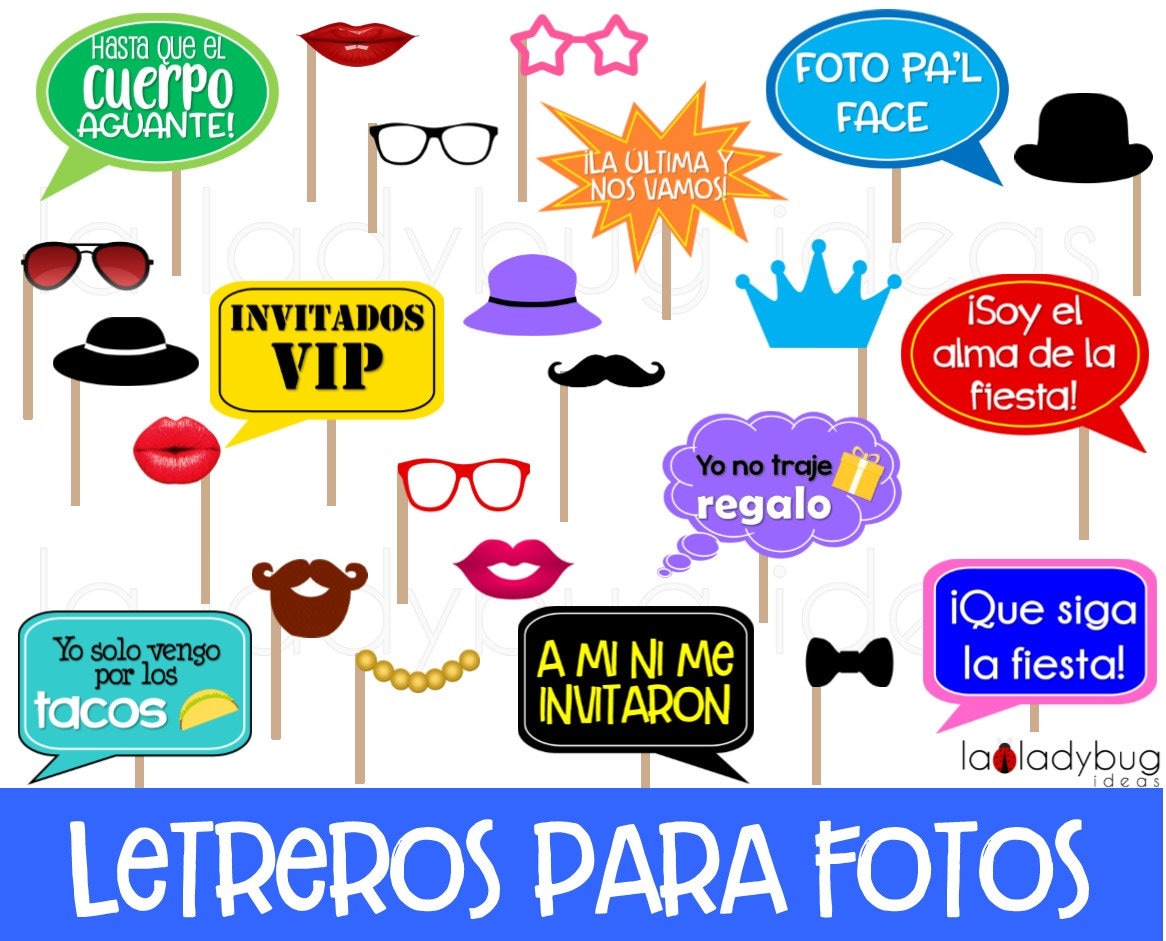 Letreros para fotos de fiesta. Archivo PDF para imprimir. - Etsy México