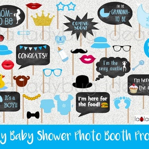 Boy Baby Shower Photo Booth Props. Printable. DIY Baby Shower Bubble ...