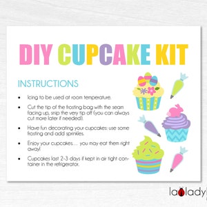 DIY Cupcake kit Druckbare Karte Ostern. Ostern Cupcake Kit Anleitung. Druckbare Anleitung für DIY Cupcake Kit. Sofortiger Download.