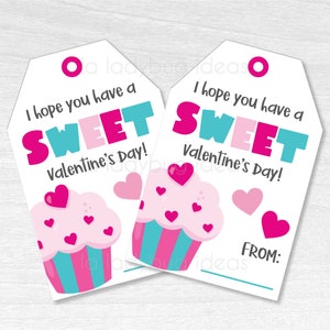 Valentine Teacher Tag. Printable Gift Tags for Valentines Day. Sweet ...