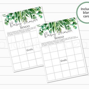 Baby Shower Bingo Cards in Spanish. Printable. Baby Shower Games. Baby ...