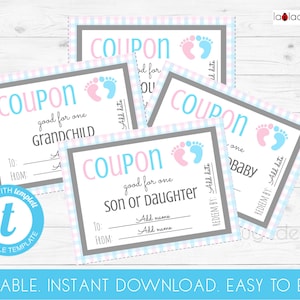 Editable Baby Coupon Book. Printable Coupon Book for Baby Announcement ...