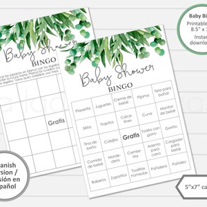 Baby-Dusche-Bingo-Karten auf Spanisch. Druckbar. Baby Shower Spiele. Baby Bingo. Sofortiger Download. Baby Shower Spiele. Juegos para Babyparty.