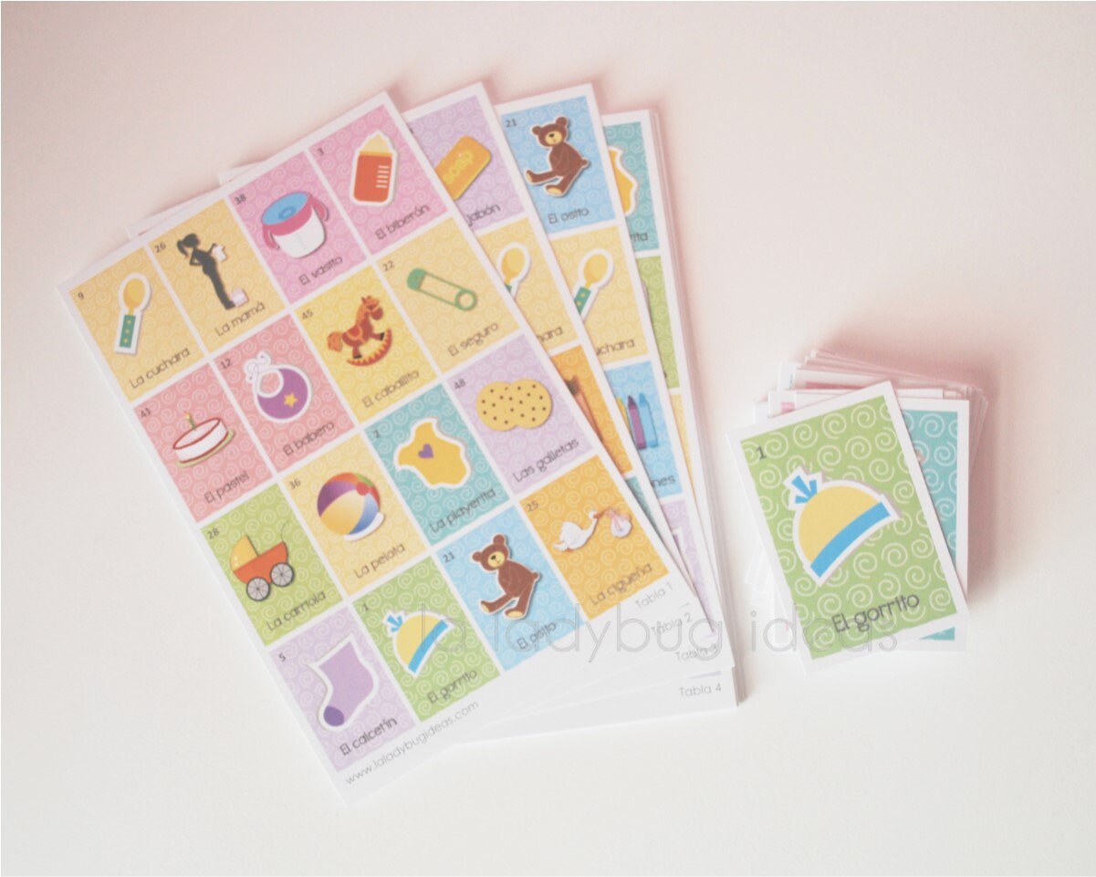 Baby Loteria Printed. Lotería Para Baby Shower. Mexican | Etsy