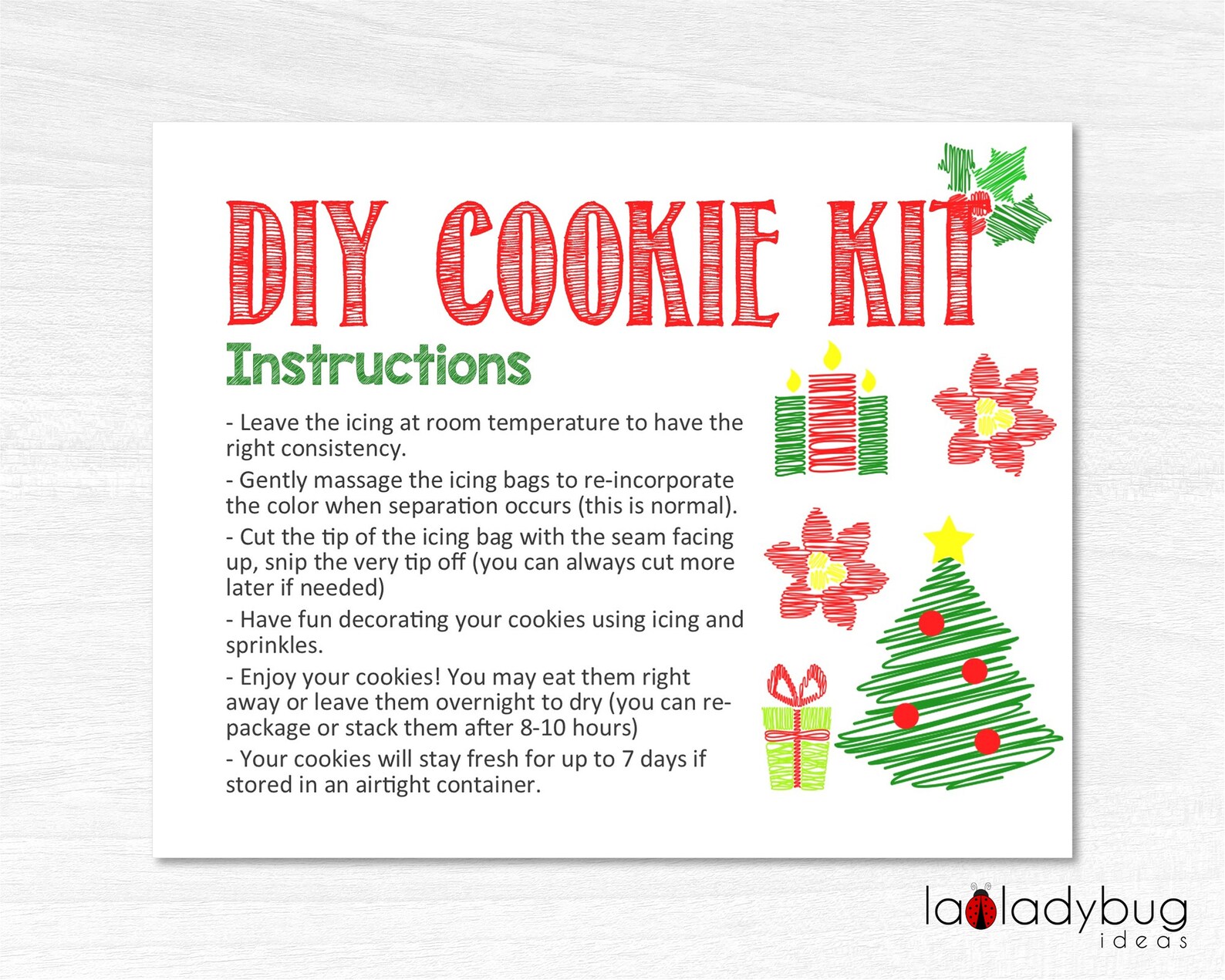 CUSTOM Printable Christmas Card For DIY Cookie Kit Etsy CUSTOM Printable Christmas Card For DIY Cookie Kit Etsy