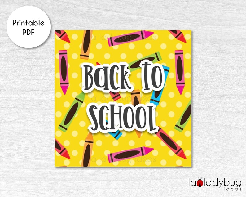 Printable Cookie Square Tag. Back to School Square Card for | Etsy
