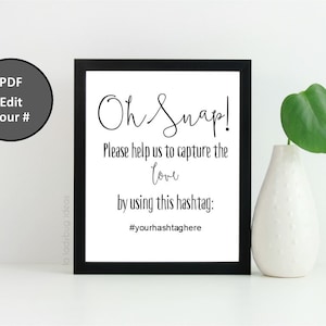 Oh Snap Printable Sign. Editable. Modern Wedding Sign. PDF Instant ...