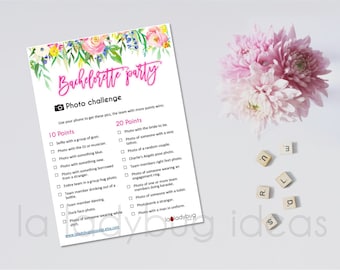 Floral Bachelorette Foto-Challenge-Spiel (PDF-Datei)