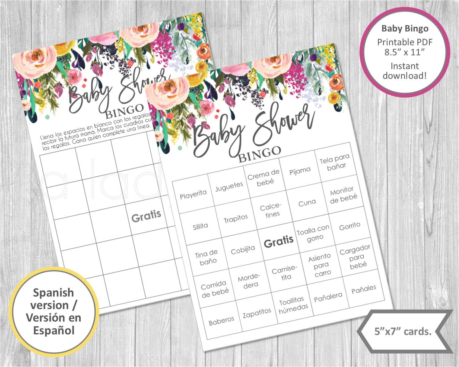 Baby Shower Games in Spanish. Juegos De Baby Shower Para Etsy