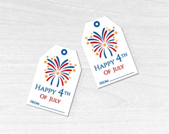4th of July Gift Tags: Printable Patriotic Design (PDF)