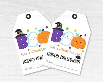 Halloween Gift Tags: Ghosts & Pumpkins, Printable PDF