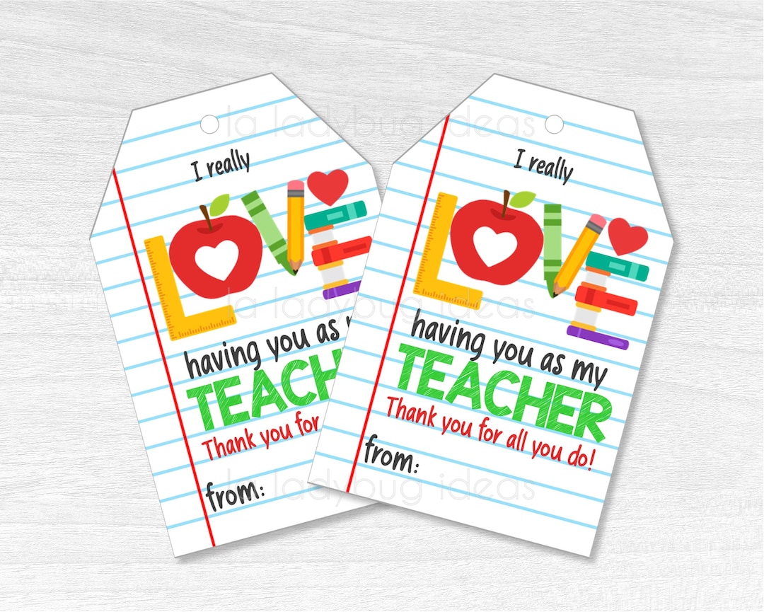 Teacher Appreciation Day Tag. Printable Gift Tags for Teacher ...