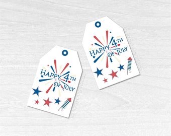 4th of July Gift Tags: Printable Patriotic Design (PDF)