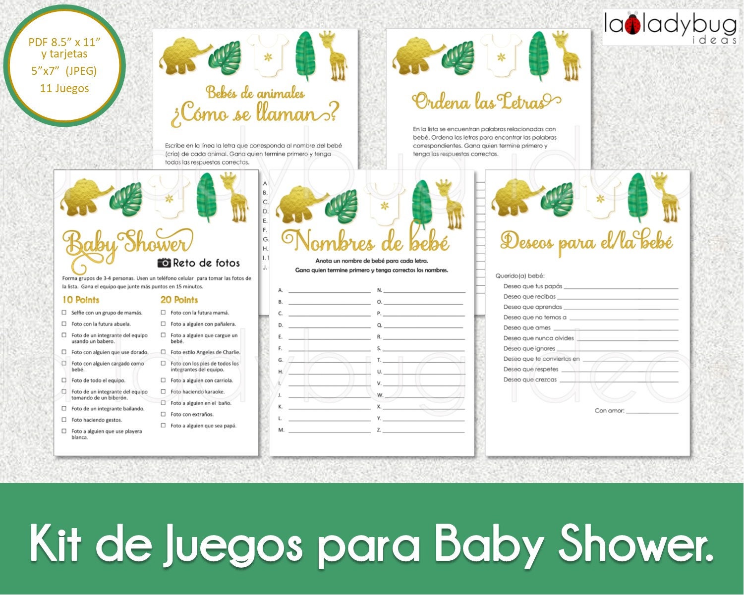 Juegos para baby shower. Archivos PDF/JPEG para imprimir. 11 -  Portugal