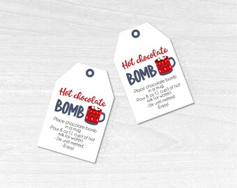 Hot Cocoa Bomb Gift Tags with Instructions (Printable PDF)
