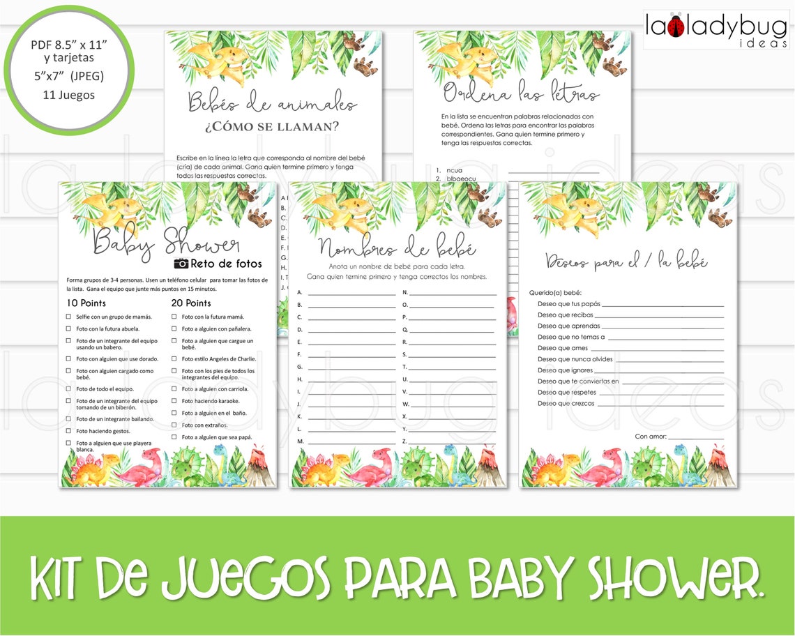 Juegos Para Baby Shower. Archivos PDF/JPEG Para Imprimir. 11 | Etsy