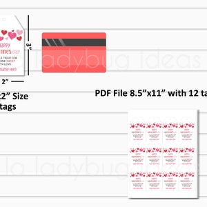 Editable Valentine's Day Gift Tags. Printable Valentines Day Tags ...