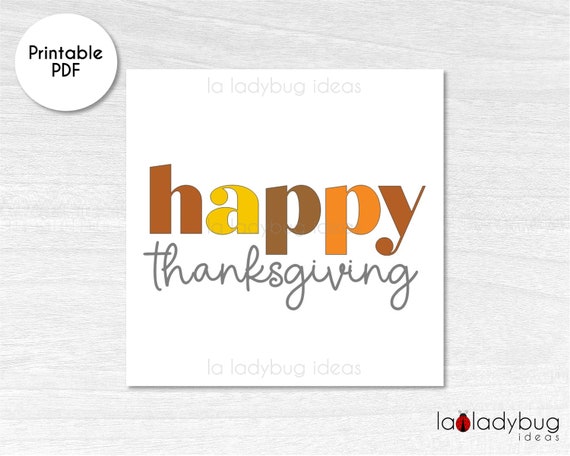 Thanksgiving Cookie Tags, Printable Fall Gift Tag (PDF)