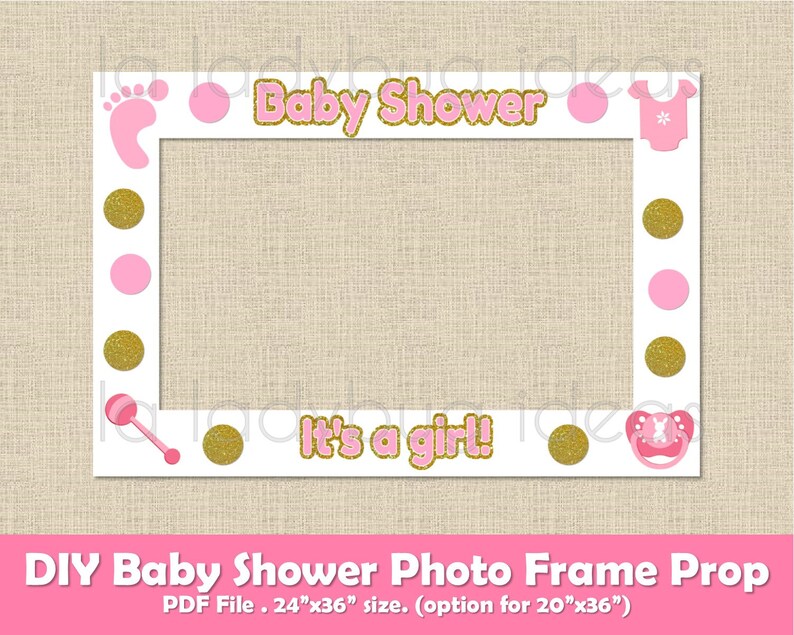 Baby Shower Photo Frame Prop Printable Diy Picture Frame Etsy