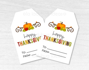 Printable Thanksgiving Gift Tags (PDF)