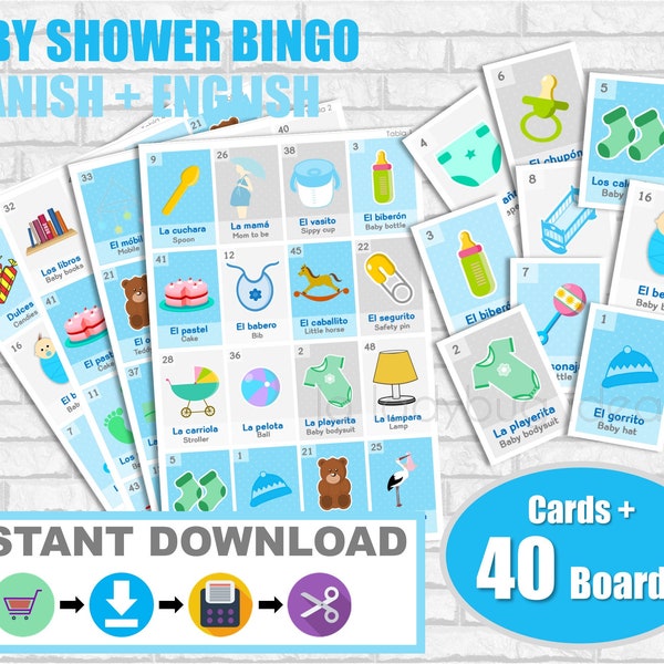 Boy Girl Baby Shower Loteria, Loteria Para Niño O Niña, 100 Players, 4 Colors, Mexican Baby