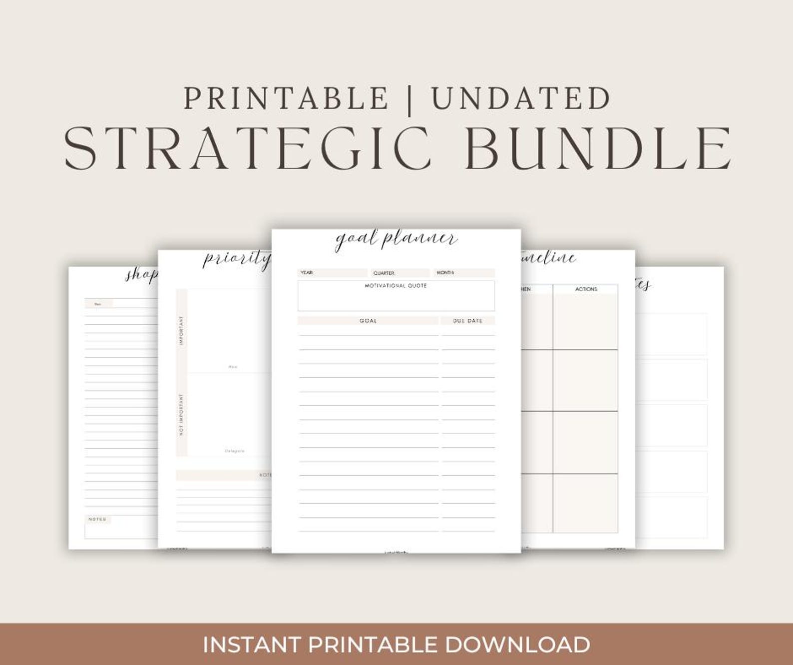 Printable - Strategic Bundle - Template - Planner - Etsy