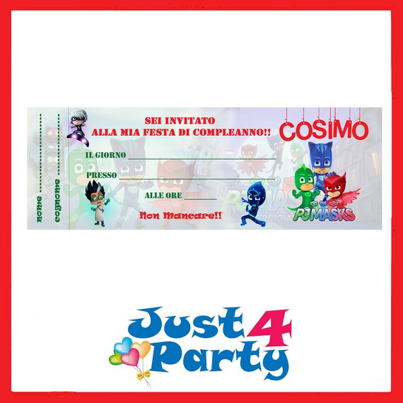 Inviti Compleanno Pj Masks Da Stampare Stampae Colorare