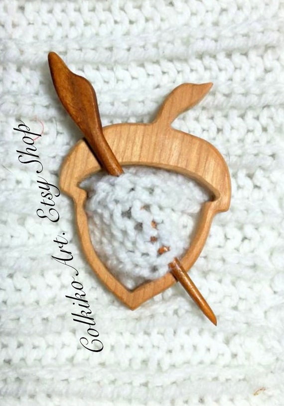 Wooden Shawl Pin, Wood Brooch, Wood Scarf Pin, Women Gift, Baby