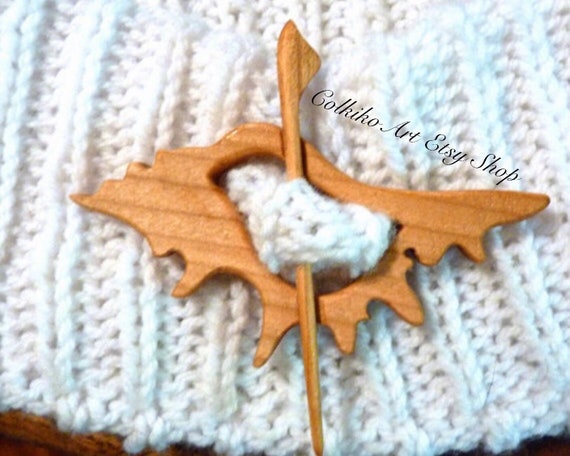 Eco Handmade Dragonfly Wood Shawl Pin