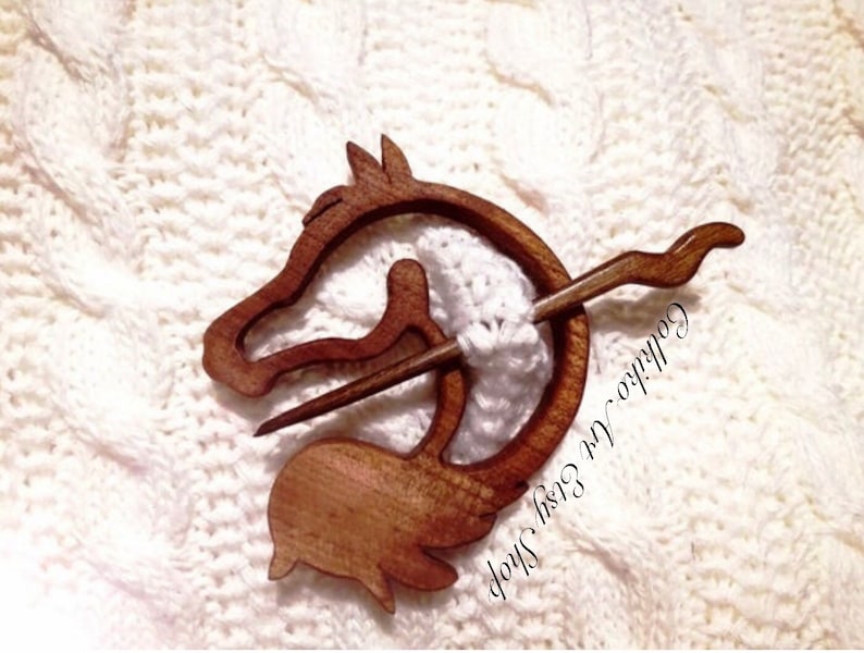 Custom Wooden Shawl Pin, animals, girl gift,Eco friendly Accessory, Jewlery, animal, turtle pin, brooch image 9