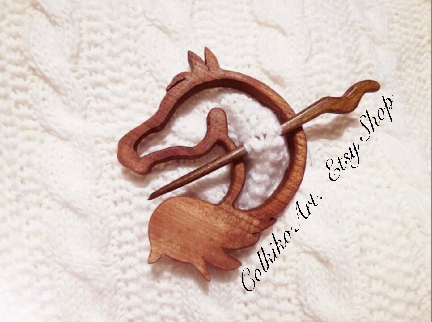 Brooch wooden sale