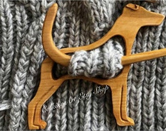 Fox terrier shawl pin, Wooden Shawl Pin, Wood Brooch, Scarf Pin, Women Gift, Baby girl gift,Eco friendly Accessory, Jewlery, animal brooch