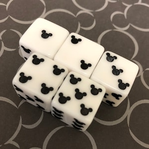 DÉS ! Oreilles de Mickey Mouse - Lot de 5 ou 6 dés | Parfait pour les jeux de cartes et les cadeaux Fish Extender !