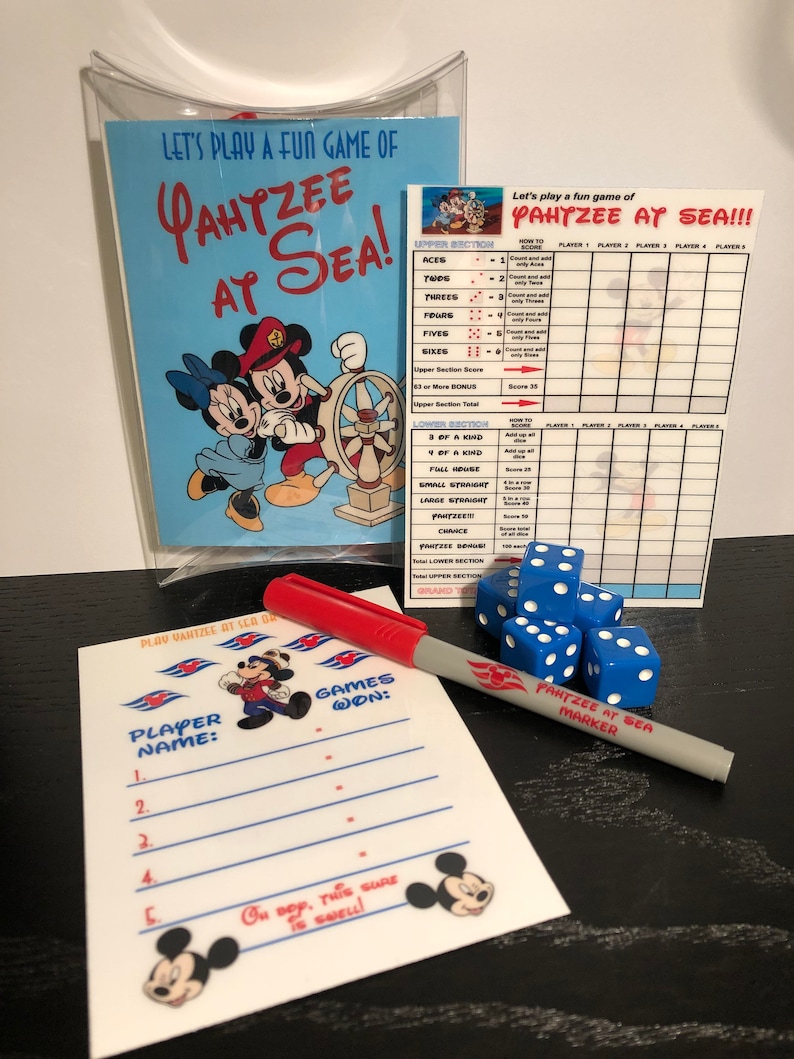 Disney Inspired Yahtzee Game Perfect for cruises and anytime after...great Fish Extender gifts!!