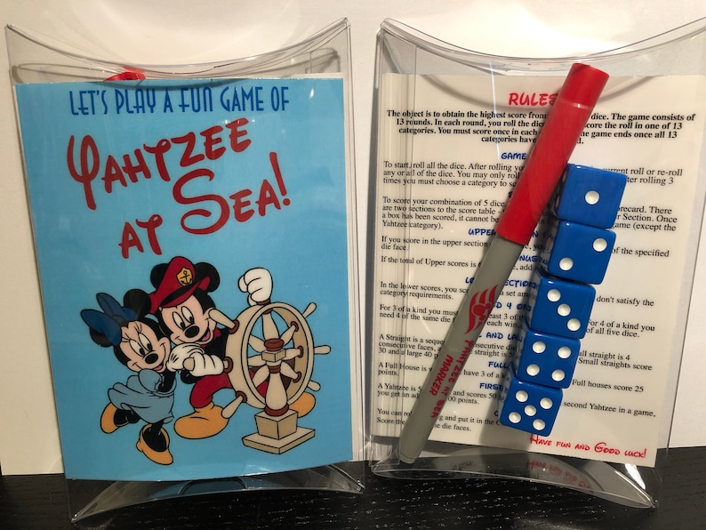 Disney Inspired Yahtzee Game Perfect for cruises and anytime after...great Fish Extender gifts!!