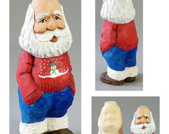 Solo borrador: Papá Noel con las manos en el bolsillo – 6″ X 2.25″ X 2.25″ con imagen en color