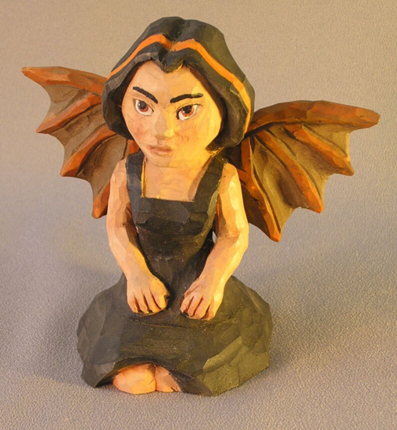 Hand Carved Halloween Wood Carving Figurines Wood Carving Etsy