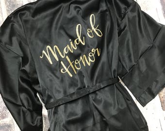 Bridal Party Robe, Custom Robe, Bride Robe, Satin Robe, Bachelorette Robes, Satin, Future Mrs, Bridesmaid, Christmas Gift