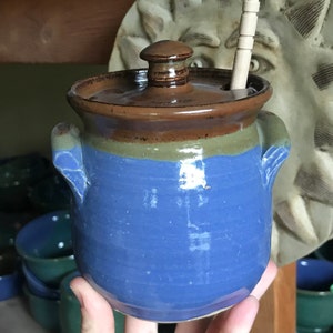 Honey Jar and Dipper Made-to-Order blue/brown