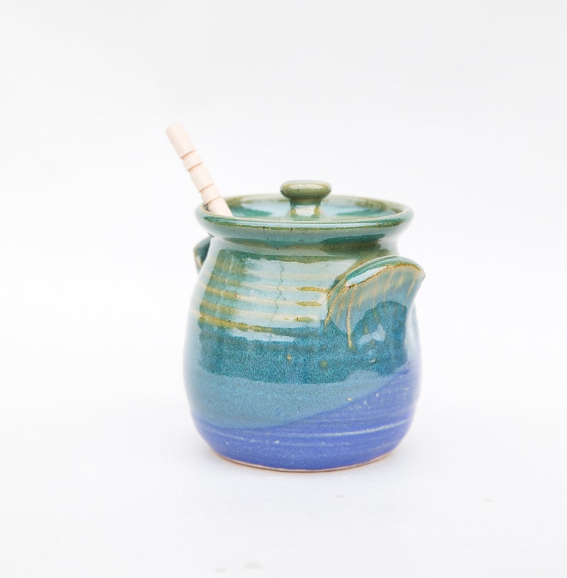 Honey Jar and Dipper Made-to-Order blue/green