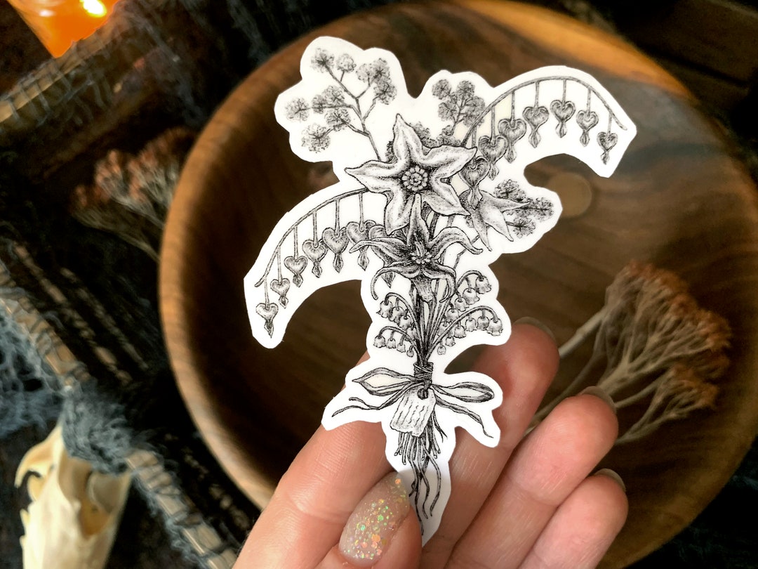 Poison Bouquet Stickers Botanical Ink Art Dark Witchy Gift Vintage Herbology Waterproof for
