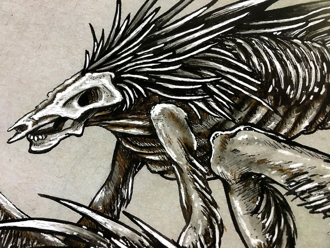 Skinwalker Impresiones artísticas Ilustración de folclore - Etsy España