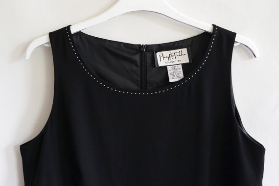 Vintage 70's Mary MacFadden classic black dress w… - image 3