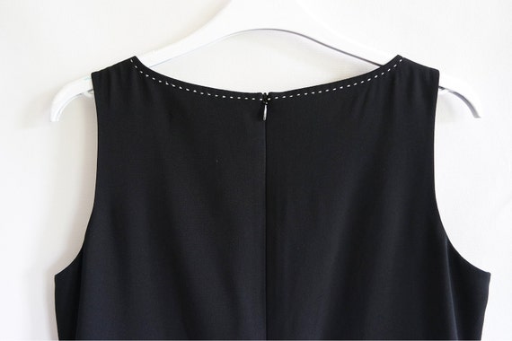 Vintage 70's Mary MacFadden classic black dress w… - image 4