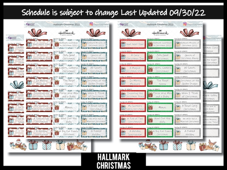 2022 Hallmark Countdown To Christmas 2022 Hallmark Countdown to Christmas Movie Lineup Miracles Etsy
